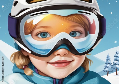 Childrens Illustration Of Ski Eyeglass Goggles Protection Mask © Pixel Matrix