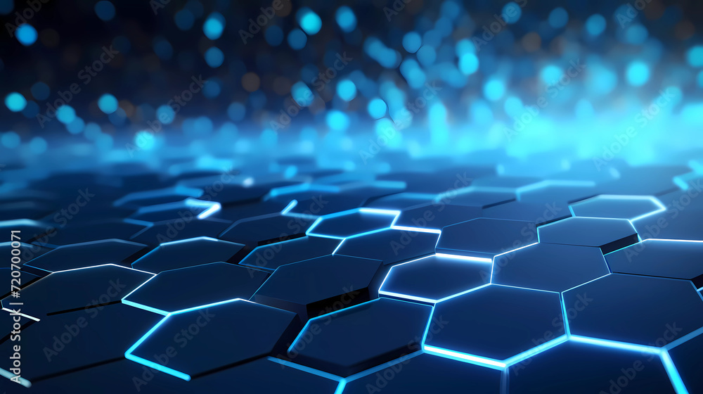 Fototapeta premium Technological hexagonal background. Abstract background blue hexagon 