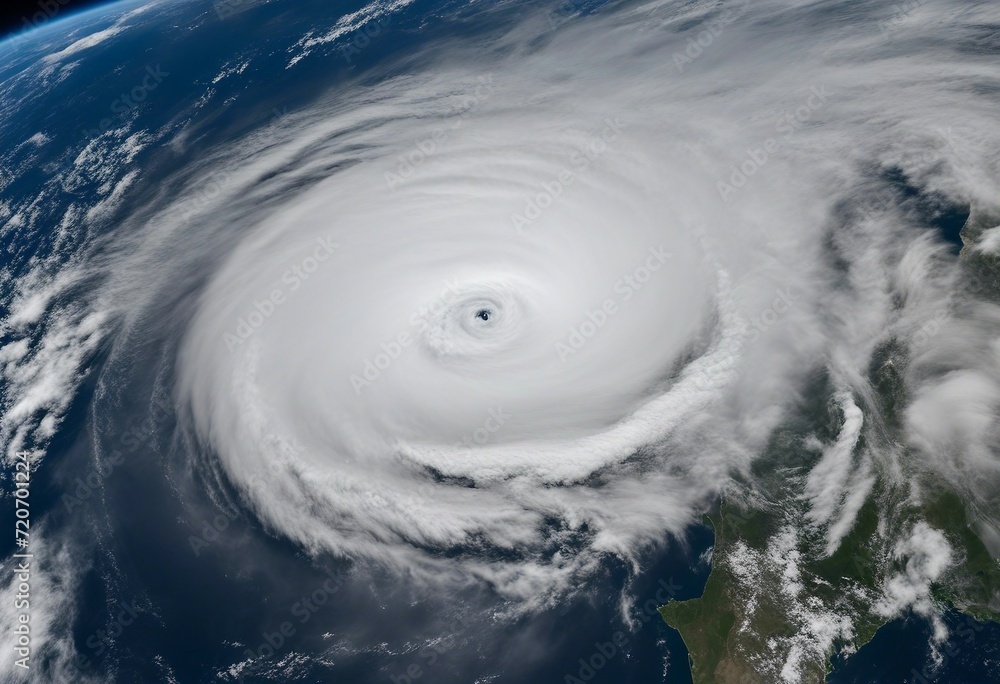 Hurricane Florence over Atlantics Satellite view Super typhoon over the ocean The eye of the hurrica