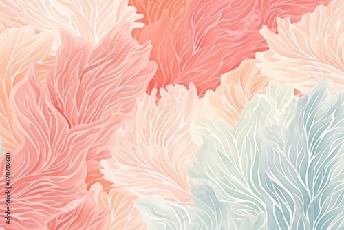 Coral seamless pattern of blurring lines in different pastel colour © Michael