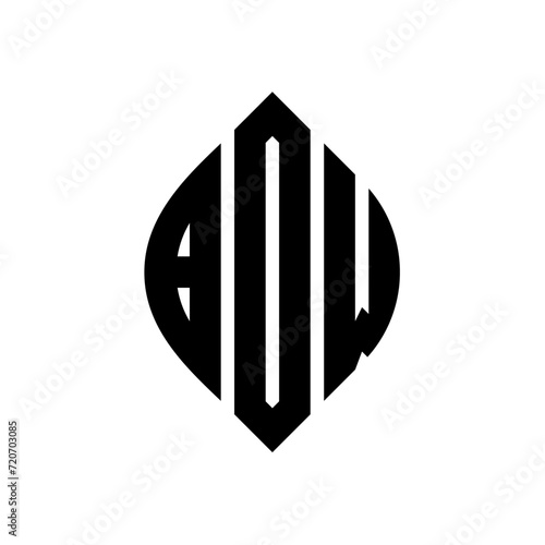 BDW circle letter logo design with circle and ellipse shape. BDW ellipse letters with typographic style. The three initials form a circle logo. BDW Circle Emblem Abstract Monogram Letter Mark Vector.