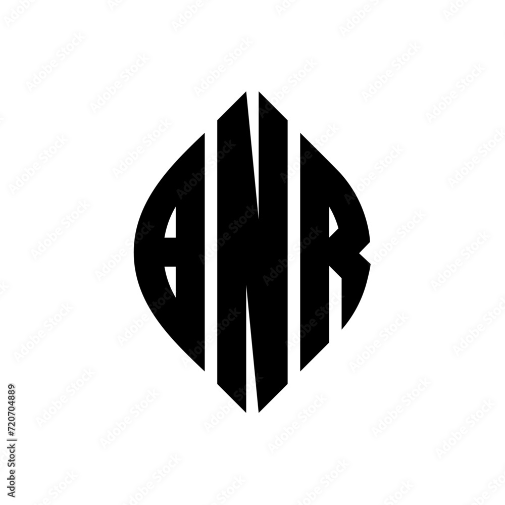 BNR circle letter logo design with circle and ellipse shape. BNR ellipse letters with typographic style. The three initials form a circle logo. BNR Circle Emblem Abstract Monogram Letter Mark Vector. BNR circle letter logo design with circle and ellipse shape. BNR ellipse letters with typographic style. The three initials form a circle logo. BNR Circle Emblem Abstract Monogram Letter Mark Vector.