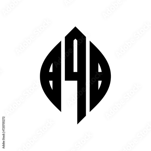 BQB circle letter logo design with circle and ellipse shape. BQB ellipse letters with typographic style. The three initials form a circle logo. BQB Circle Emblem Abstract Monogram Letter Mark Vector. photo
