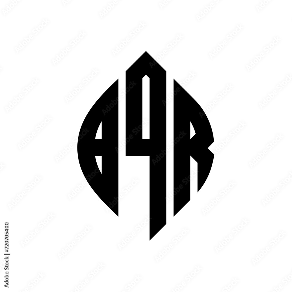 BQR circle letter logo design with circle and ellipse shape. BQR ellipse letters with typographic style. The three initials form a circle logo. BQR Circle Emblem Abstract Monogram Letter Mark Vector. BQR circle letter logo design with circle and ellipse shape. BQR ellipse letters with typographic style. The three initials form a circle logo. BQR Circle Emblem Abstract Monogram Letter Mark Vector.