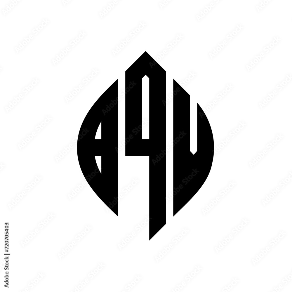 BQV circle letter logo design with circle and ellipse shape. BQV ellipse letters with typographic style. The three initials form a circle logo. BQV Circle Emblem Abstract Monogram Letter Mark Vector. BQV circle letter logo design with circle and ellipse shape. BQV ellipse letters with typographic style. The three initials form a circle logo. BQV Circle Emblem Abstract Monogram Letter Mark Vector.