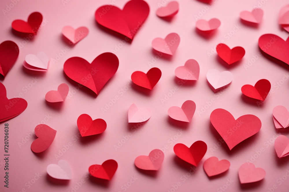 valentine hearts background red and pink