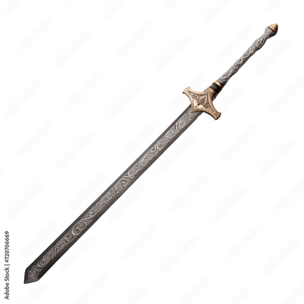 sword isolated on transparent and white Background. Generative ai sword isolated on transparent and white Background. Generative ai