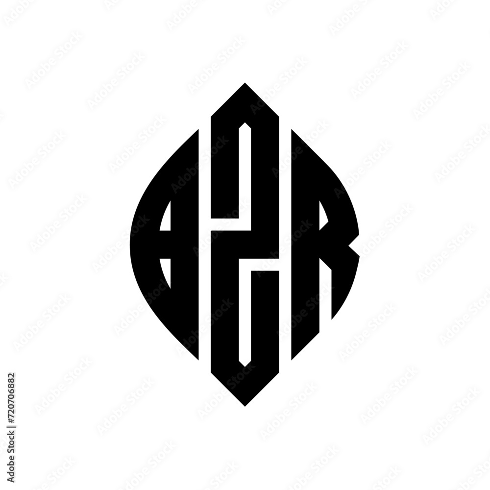 BZR circle letter logo design with circle and ellipse shape. BZR ellipse letters with typographic style. The three initials form a circle logo. BZR Circle Emblem Abstract Monogram Letter Mark Vector. BZR circle letter logo design with circle and ellipse shape. BZR ellipse letters with typographic style. The three initials form a circle logo. BZR Circle Emblem Abstract Monogram Letter Mark Vector.