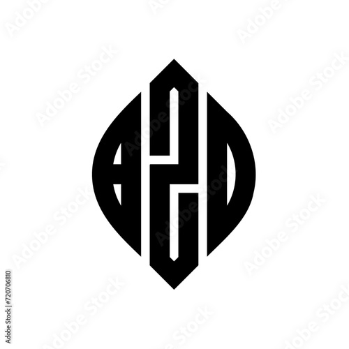 BZD circle letter logo design with circle and ellipse shape. BZD ellipse letters with typographic style. The three initials form a circle logo. BZD Circle Emblem Abstract Monogram Letter Mark Vector. photo