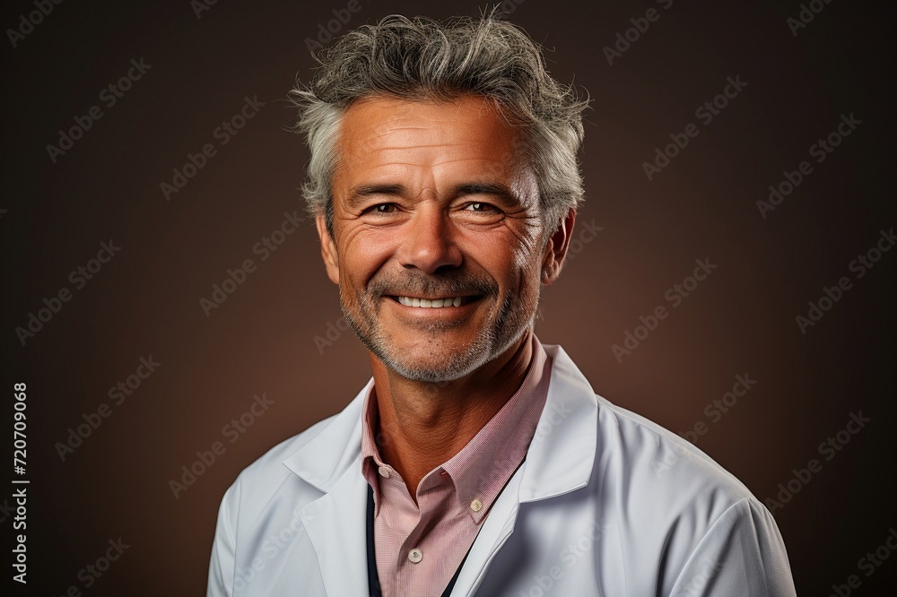 Confident Senior Doctor with Stethoscope Confident Senior Doctor with Stethoscope