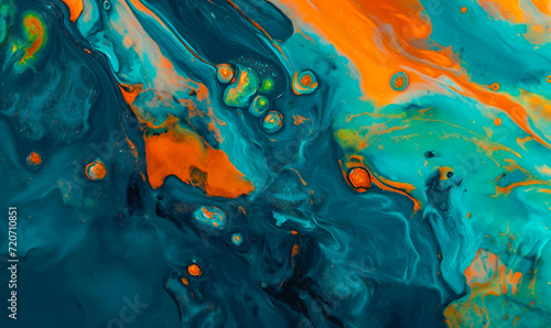 Abstract blue-orange background with waves.