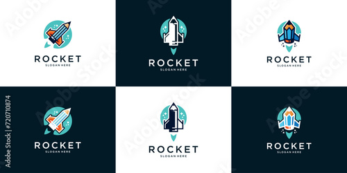 Luxury rocket logo design collection