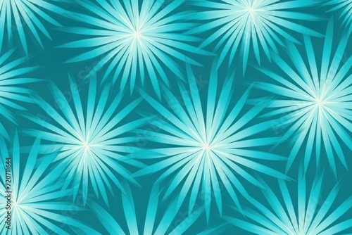 Cyan striking artwork featuring a seamless pattern of stylized minimalist starbursts