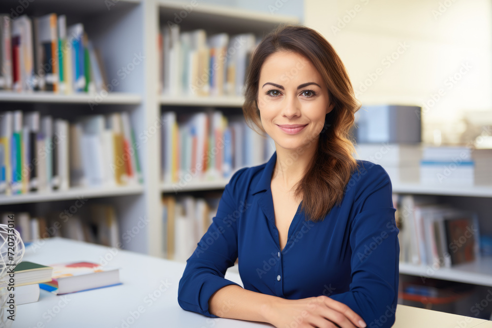 A Professional Female Genetic Counselor Pensively Surrounded by DNA Structures and Medical Literature in Her Contemporary Workspace A Professional Female Genetic Counselor Pensively Surrounded by DNA Structures and Medical Literature in Her Contemporary Workspace