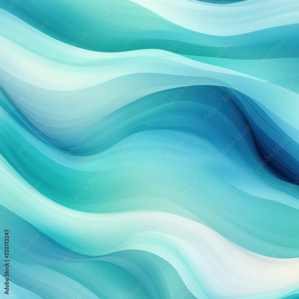 Cyan seamless pattern of blurring lines in different pastel colours, watercolor style