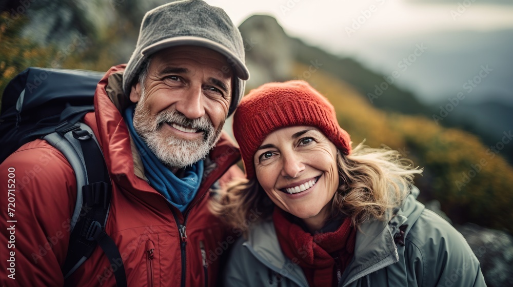 Middle age couple hiking Middle age couple hiking