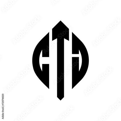 Free Download CTJ circle letter logo design with circle and ellipse shape. CTJ ellipse letters with typographic style. The three initials form a circle logo. CTJ Circle Emblem Abstract Monogram Letter Mark Vector. - GFXLoad