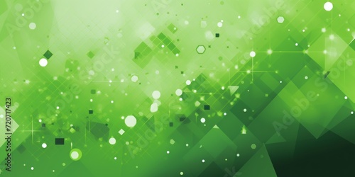 Green abstract core background with dots, rhombuses, and circles
