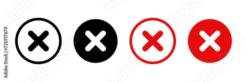Cross mark icon set