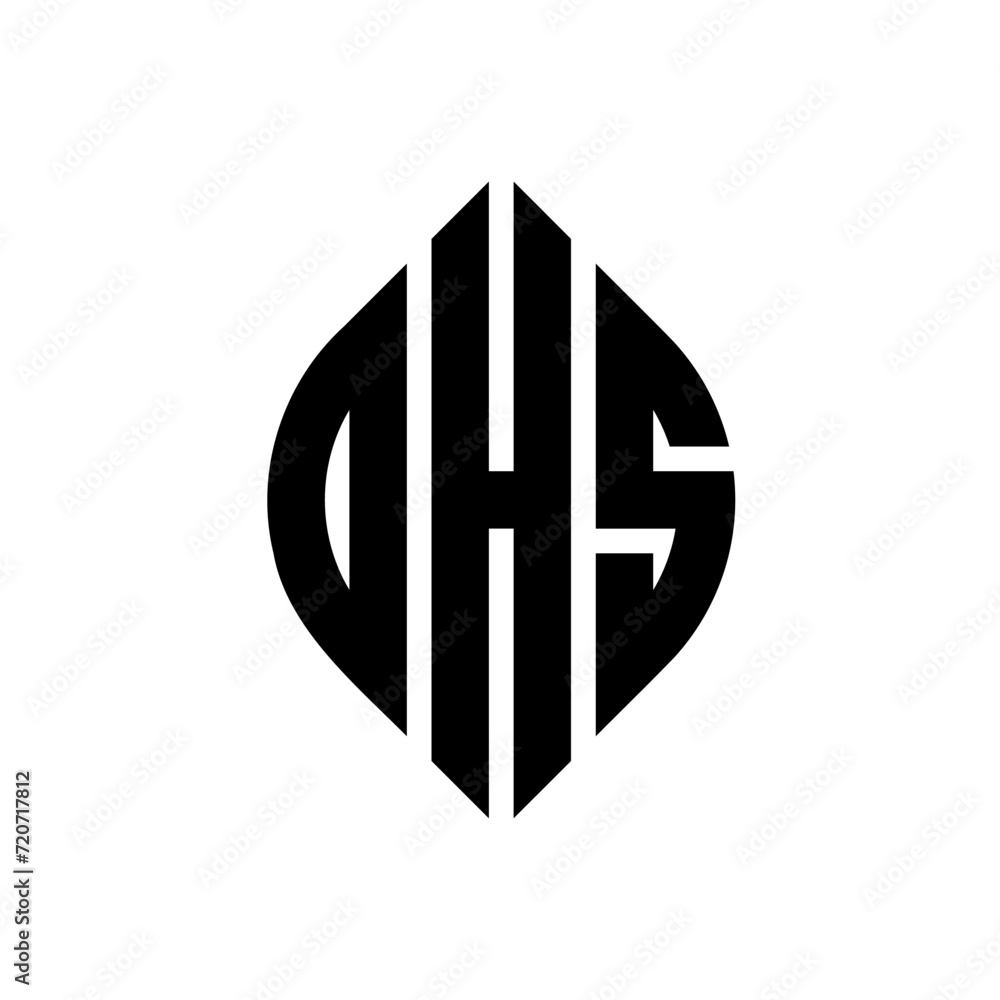 DHS circle letter logo design with circle and ellipse shape. DHS ellipse letters with typographic style. The three initials form a circle logo. DHS circle emblem abstract monogram letter mark vector. DHS circle letter logo design with circle and ellipse shape. DHS ellipse letters with typographic style. The three initials form a circle logo. DHS circle emblem abstract monogram letter mark vector.