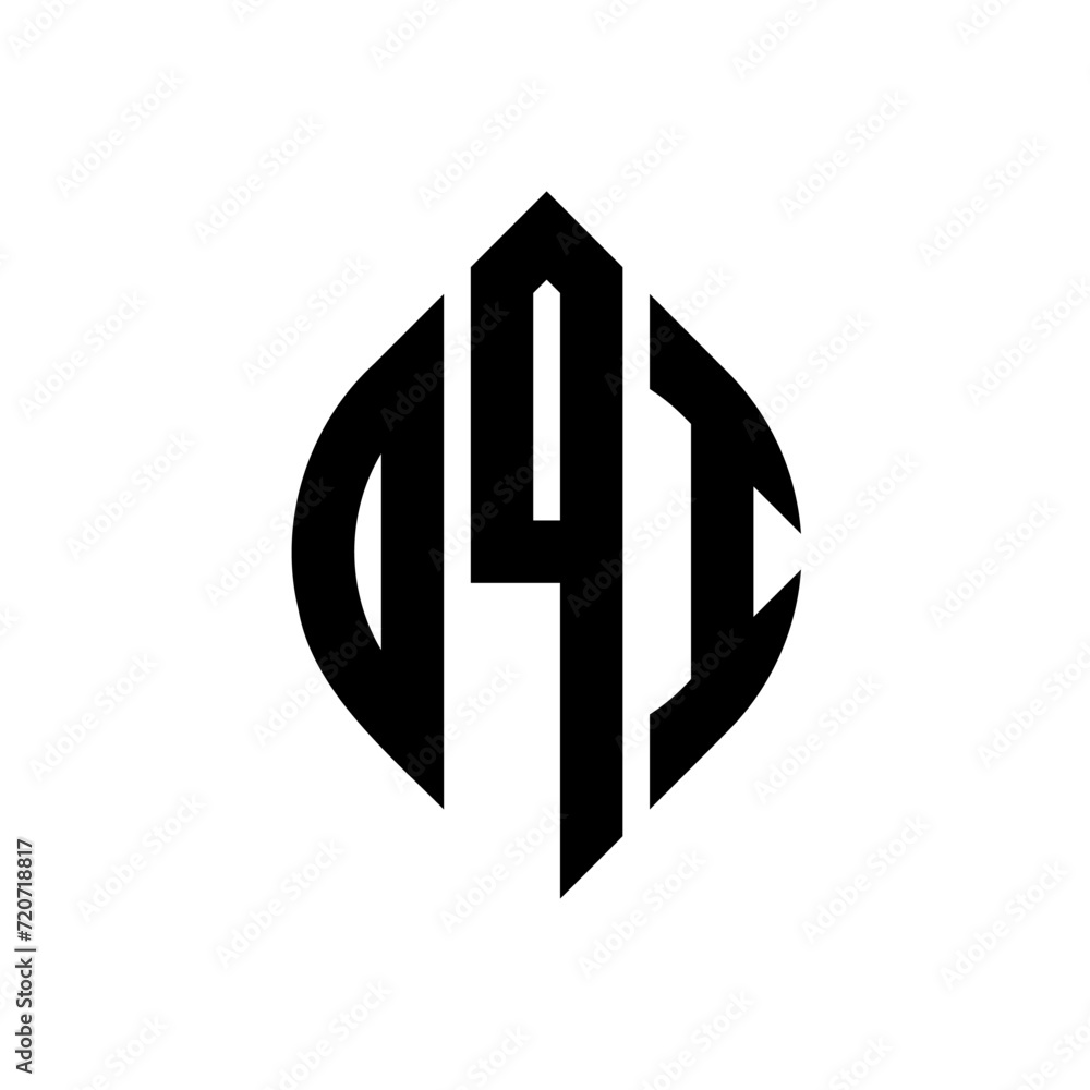 DQI circle letter logo design with circle and ellipse shape. DQI ellipse letters with typographic style. The three initials form a circle logo. DQI circle emblem abstract monogram letter mark vector. DQI circle letter logo design with circle and ellipse shape. DQI ellipse letters with typographic style. The three initials form a circle logo. DQI circle emblem abstract monogram letter mark vector.