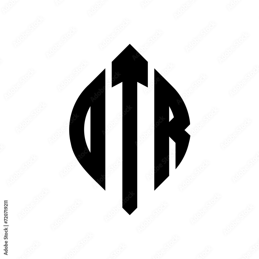 DTR circle letter logo design with circle and ellipse shape. DTR ellipse letters with typographic style. The three initials form a circle logo. DTR circle emblem abstract monogram letter mark vector. DTR circle letter logo design with circle and ellipse shape. DTR ellipse letters with typographic style. The three initials form a circle logo. DTR circle emblem abstract monogram letter mark vector.