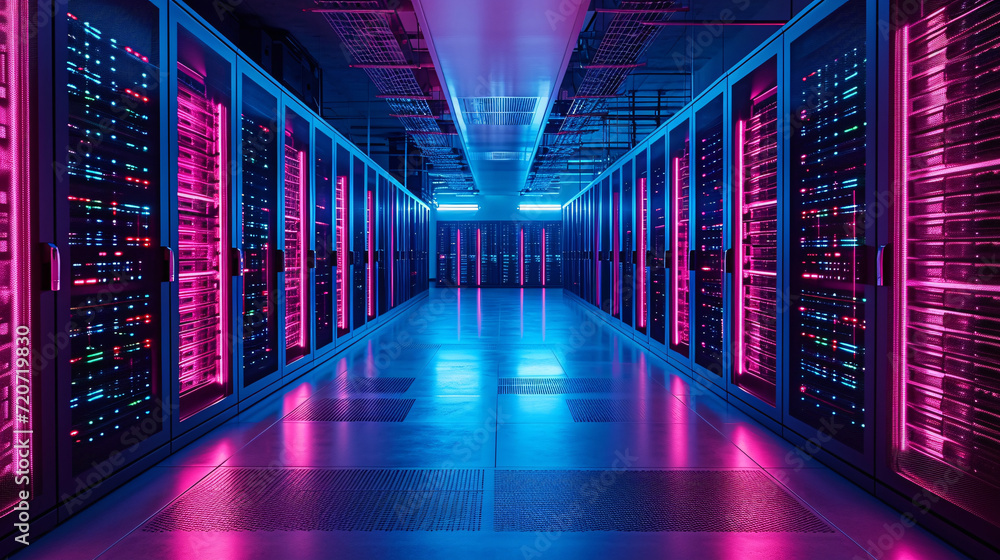 Futuristic Data Center Technology Server room Futuristic Data Center Technology Server room