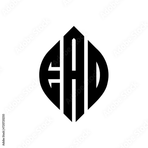 EAD circle letter logo design with circle and ellipse shape. EAD ellipse letters with typographic style. The three initials form a circle logo. EAD Circle Emblem Abstract Monogram Letter Mark Vector.