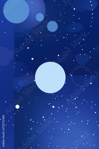Indigo abstract core background with dots  rhombuses  and circles