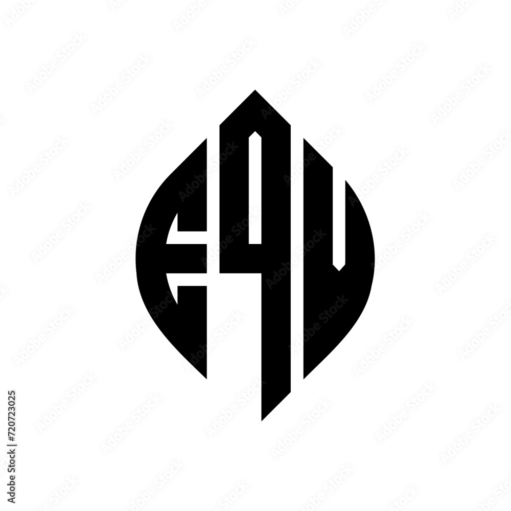 EQV circle letter logo design with circle and ellipse shape. EQV ellipse letters with typographic style. The three initials form a circle logo. EQV Circle Emblem Abstract Monogram Letter Mark Vector. EQV circle letter logo design with circle and ellipse shape. EQV ellipse letters with typographic style. The three initials form a circle logo. EQV Circle Emblem Abstract Monogram Letter Mark Vector.
