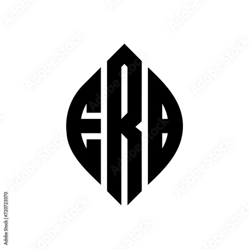 ERB circle letter logo design with circle and ellipse shape. ERB ellipse letters with typographic style. The three initials form a circle logo. ERB Circle Emblem Abstract Monogram Letter Mark Vector.