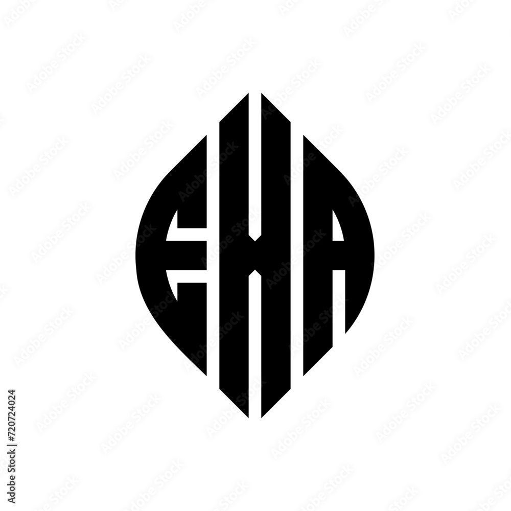EXA circle letter logo design with circle and ellipse shape. EXA ellipse letters with typographic style. The three initials form a circle logo. EXA Circle Emblem Abstract Monogram Letter Mark Vector. EXA circle letter logo design with circle and ellipse shape. EXA ellipse letters with typographic style. The three initials form a circle logo. EXA Circle Emblem Abstract Monogram Letter Mark Vector.