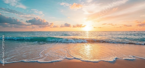 Marvellous Sunrise Beach. Tranquil Holiday Destination. Sea and Sky concept. photo