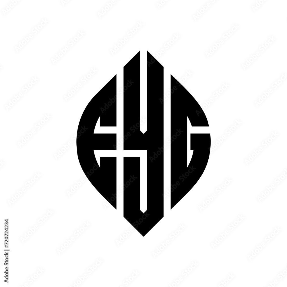 Fototapeta premium EYG circle letter logo design with circle and ellipse shape. EYG ellipse letters with typographic style. The three initials form a circle logo. EYG Circle Emblem Abstract Monogram Letter Mark Vector.