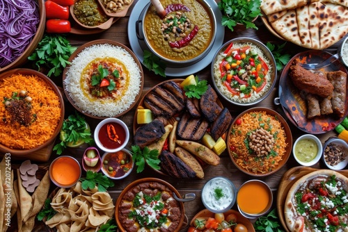 Middle Eastern delights: A visual feast of authentic dishes, a celebration of culture and taste.