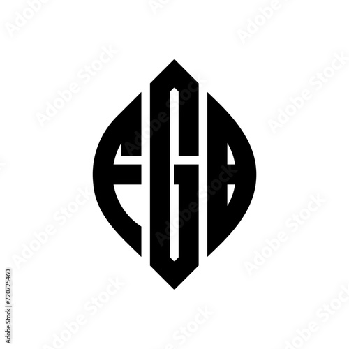 FGB circle letter logo design with circle and ellipse shape. FGB ellipse letters with typographic style. The three initials form a circle logo. FGB Circle Emblem Abstract Monogram Letter Mark Vector.