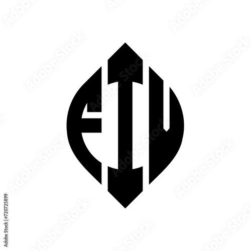 Free Download FIV circle letter logo design with circle and ellipse shape. FIV ellipse letters with typographic style. The three initials form a circle logo. FIV Circle Emblem Abstract Monogram Letter Mark Vector. - GFXLoad