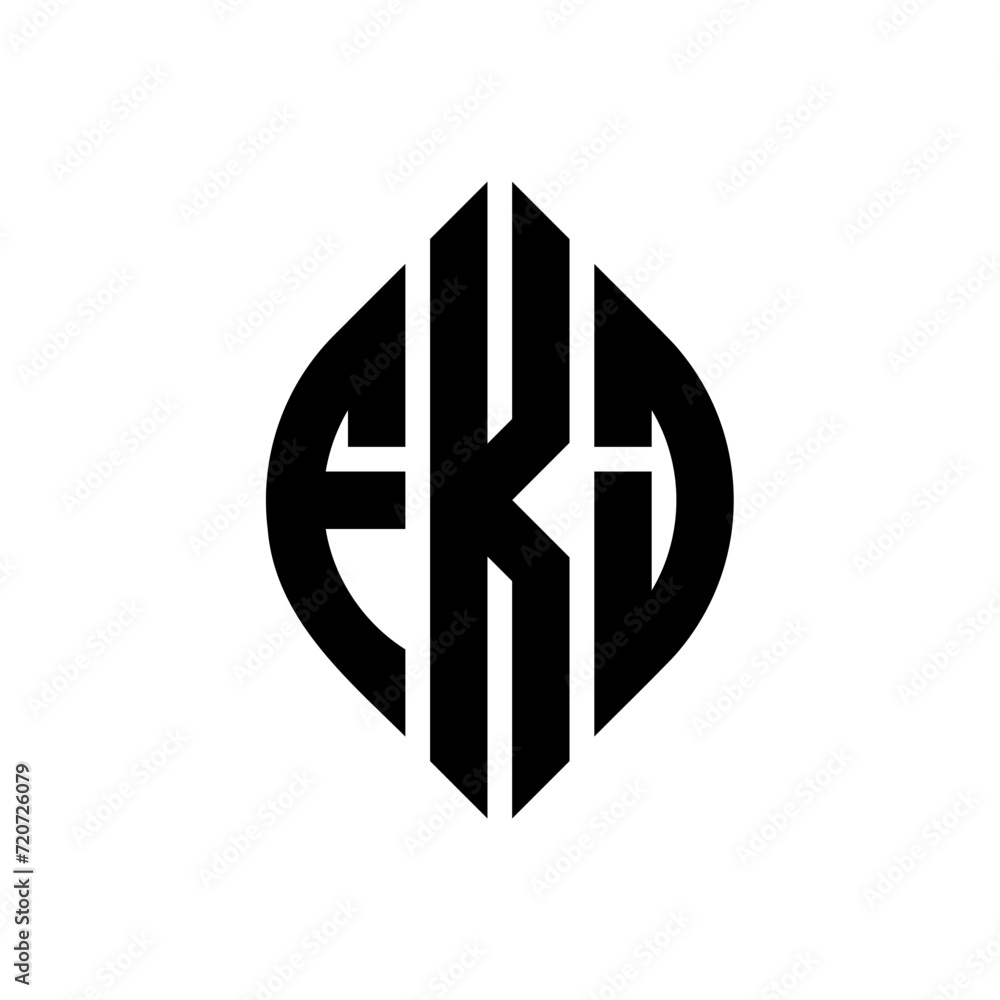 FKJ circle letter logo design with circle and ellipse shape. FKJ ellipse letters with typographic style. The three initials form a circle logo. FKJ Circle Emblem Abstract Monogram Letter Mark Vector. FKJ circle letter logo design with circle and ellipse shape. FKJ ellipse letters with typographic style. The three initials form a circle logo. FKJ Circle Emblem Abstract Monogram Letter Mark Vector.