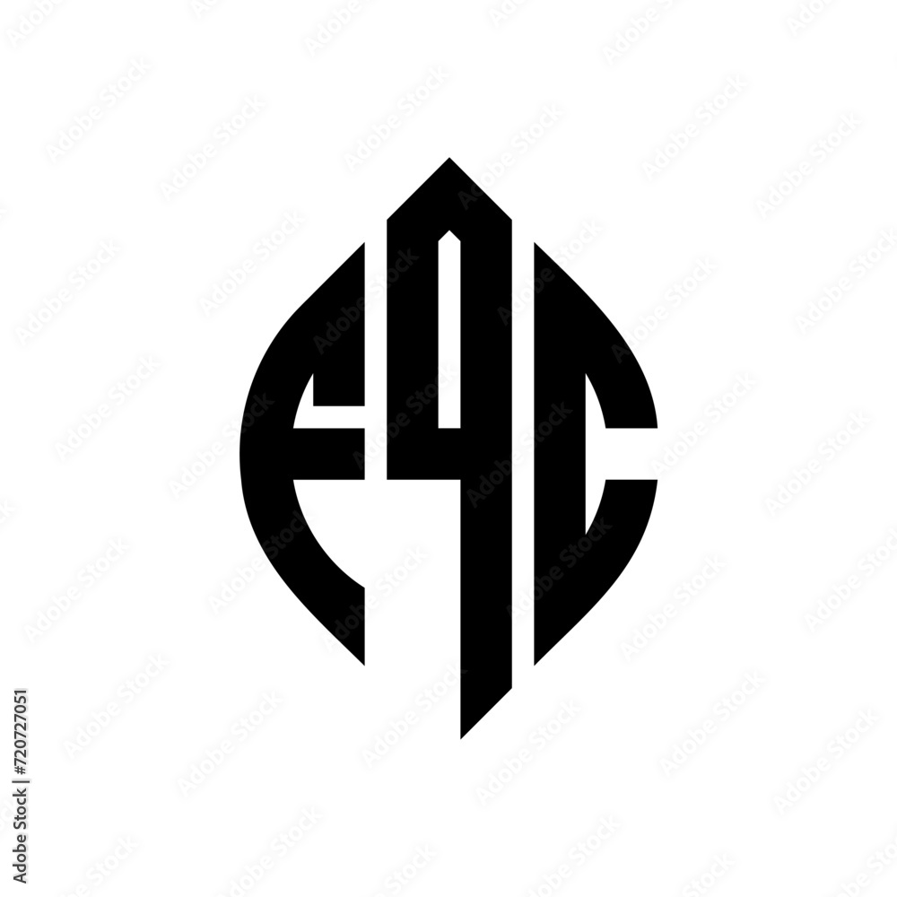 FQC circle letter logo design with circle and ellipse shape. FQC ellipse letters with typographic style. The three initials form a circle logo. FQC Circle Emblem Abstract Monogram Letter Mark Vector. FQC circle letter logo design with circle and ellipse shape. FQC ellipse letters with typographic style. The three initials form a circle logo. FQC Circle Emblem Abstract Monogram Letter Mark Vector.