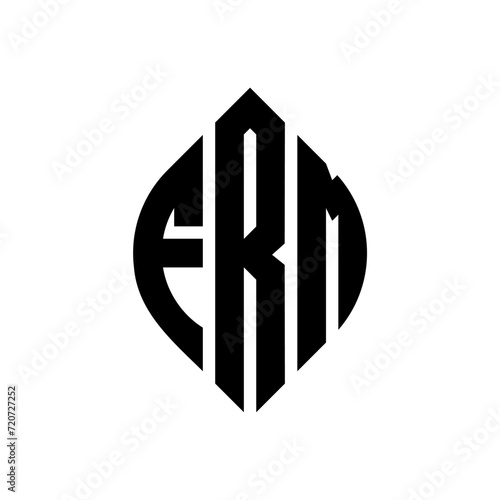FRM circle letter logo design with circle and ellipse shape. FRM ellipse letters with typographic style. The three initials form a circle logo. FRM Circle Emblem Abstract Monogram Letter Mark Vector. photo