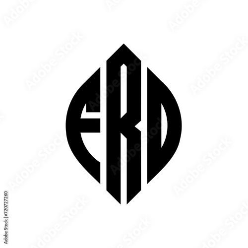 FRD circle letter logo design with circle and ellipse shape. FRD ellipse letters with typographic style. The three initials form a circle logo. FRD Circle Emblem Abstract Monogram Letter Mark Vector.