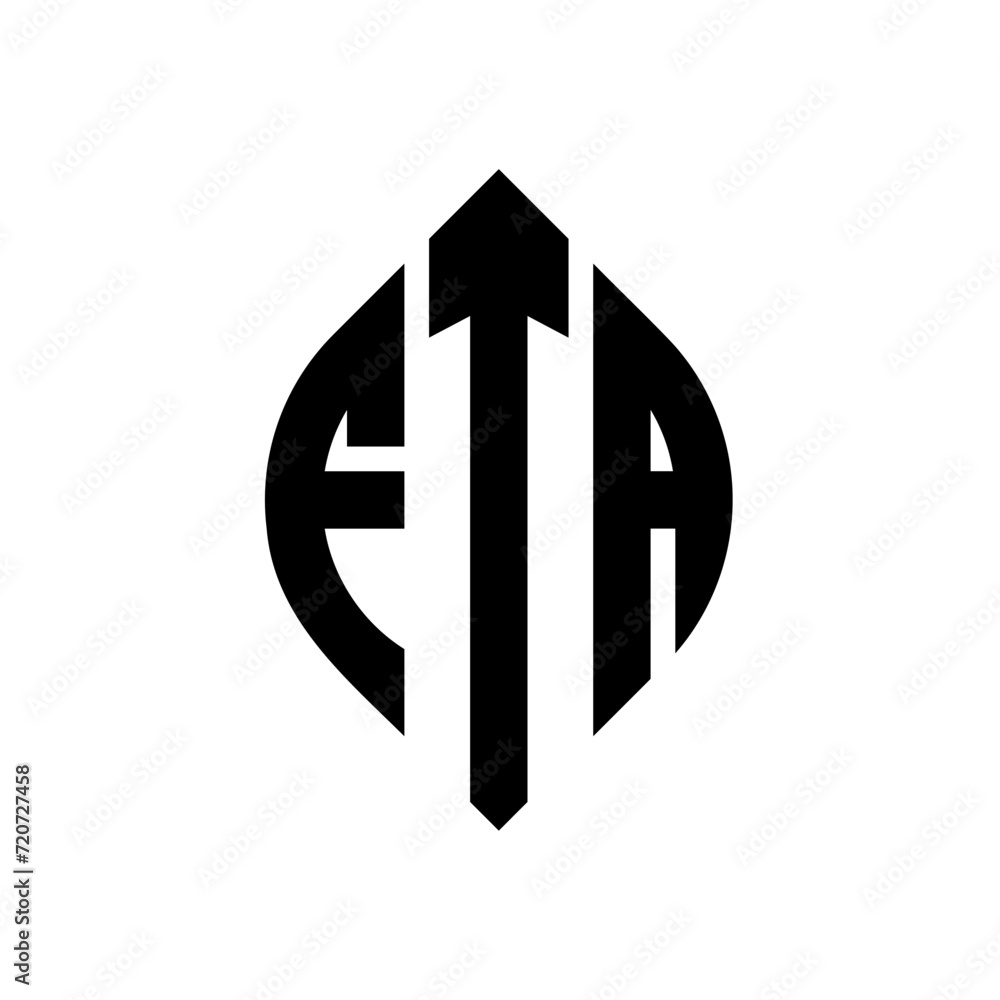 FTA circle letter logo design with circle and ellipse shape. FTA ellipse letters with typographic style. The three initials form a circle logo. FTA Circle Emblem Abstract Monogram Letter Mark Vector. FTA circle letter logo design with circle and ellipse shape. FTA ellipse letters with typographic style. The three initials form a circle logo. FTA Circle Emblem Abstract Monogram Letter Mark Vector.