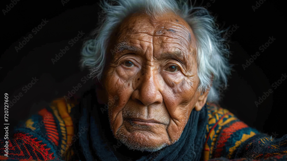 A portrait of an old man with a wise look reflecting many years of experien A portrait of an old man with a wise look reflecting many years of experien
