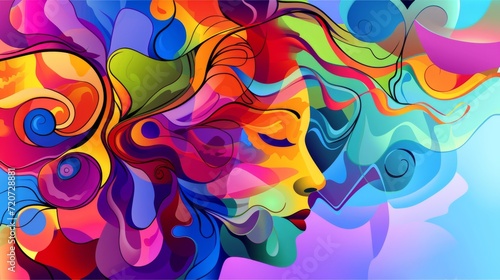 Abstract artwork, depicting mental well-being