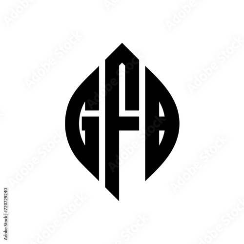 GFB circle letter logo design with circle and ellipse shape. GFB ellipse letters with typographic style. The three initials form a circle logo. GFB Circle Emblem Abstract Monogram Letter Mark Vector. photo