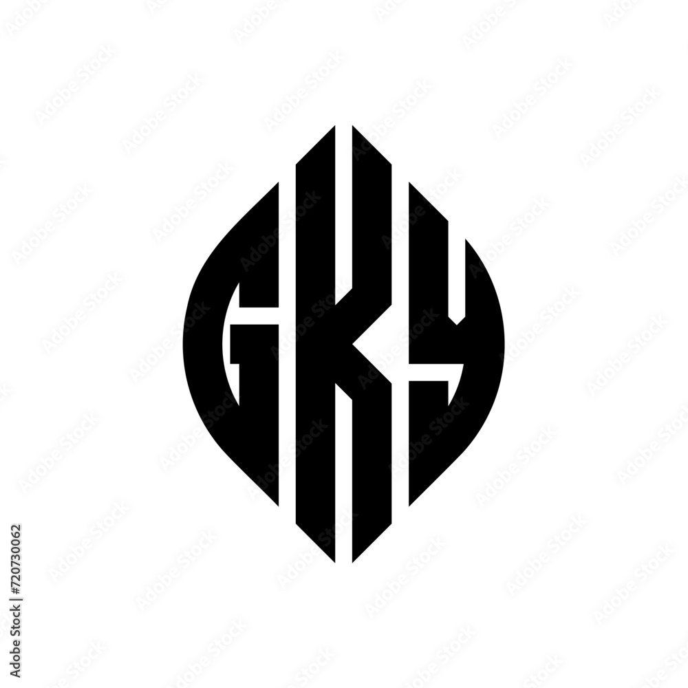 GKY circle letter logo design with circle and ellipse shape. GKY ellipse letters with typographic style. The three initials form a circle logo. GKY Circle Emblem Abstract Monogram Letter Mark Vector. GKY circle letter logo design with circle and ellipse shape. GKY ellipse letters with typographic style. The three initials form a circle logo. GKY Circle Emblem Abstract Monogram Letter Mark Vector.