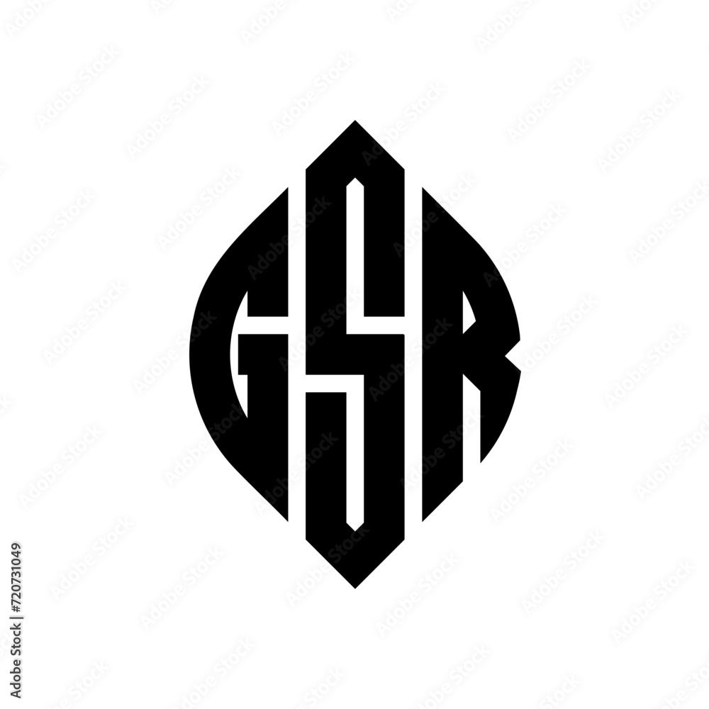 GSR circle letter logo design with circle and ellipse shape. GSR ellipse letters with typographic style. The three initials form a circle logo. GSR Circle Emblem Abstract Monogram Letter Mark Vector. GSR circle letter logo design with circle and ellipse shape. GSR ellipse letters with typographic style. The three initials form a circle logo. GSR Circle Emblem Abstract Monogram Letter Mark Vector.