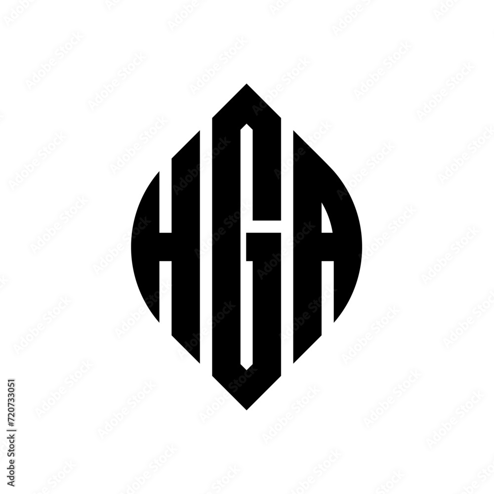 HGA circle letter logo design with circle and ellipse shape. HGA ellipse letters with typographic style. The three initials form a circle logo. HGA circle emblem abstract monogram letter mark vector. HGA circle letter logo design with circle and ellipse shape. HGA ellipse letters with typographic style. The three initials form a circle logo. HGA circle emblem abstract monogram letter mark vector.
