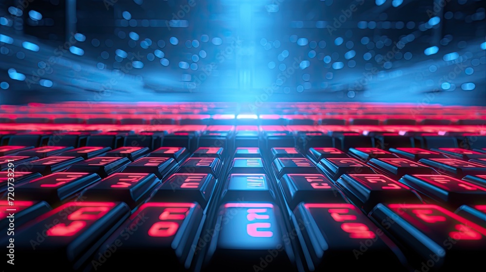 Obraz premium Abstract AI-generated background with digital shapes, futuristic elements and patterns. Future technologies and artificial intelligence concept.