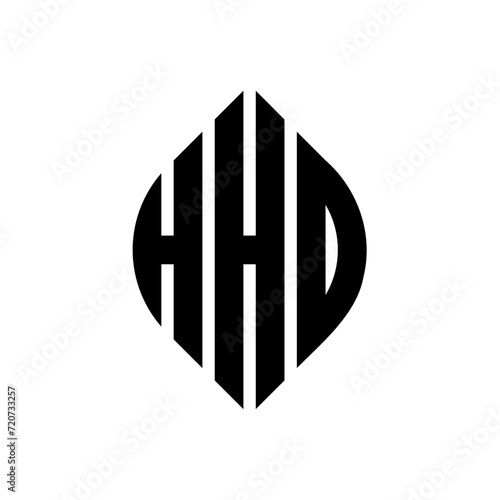 HHO circle letter logo design with circle and ellipse shape. HHO ellipse letters with typographic style. The three initials form a circle logo. HHO circle emblem abstract monogram letter mark vector. photo